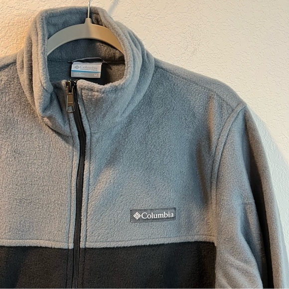 Men’s Columbia black and gray fleece zip up jacket size medium M - Picture 2 of 6
